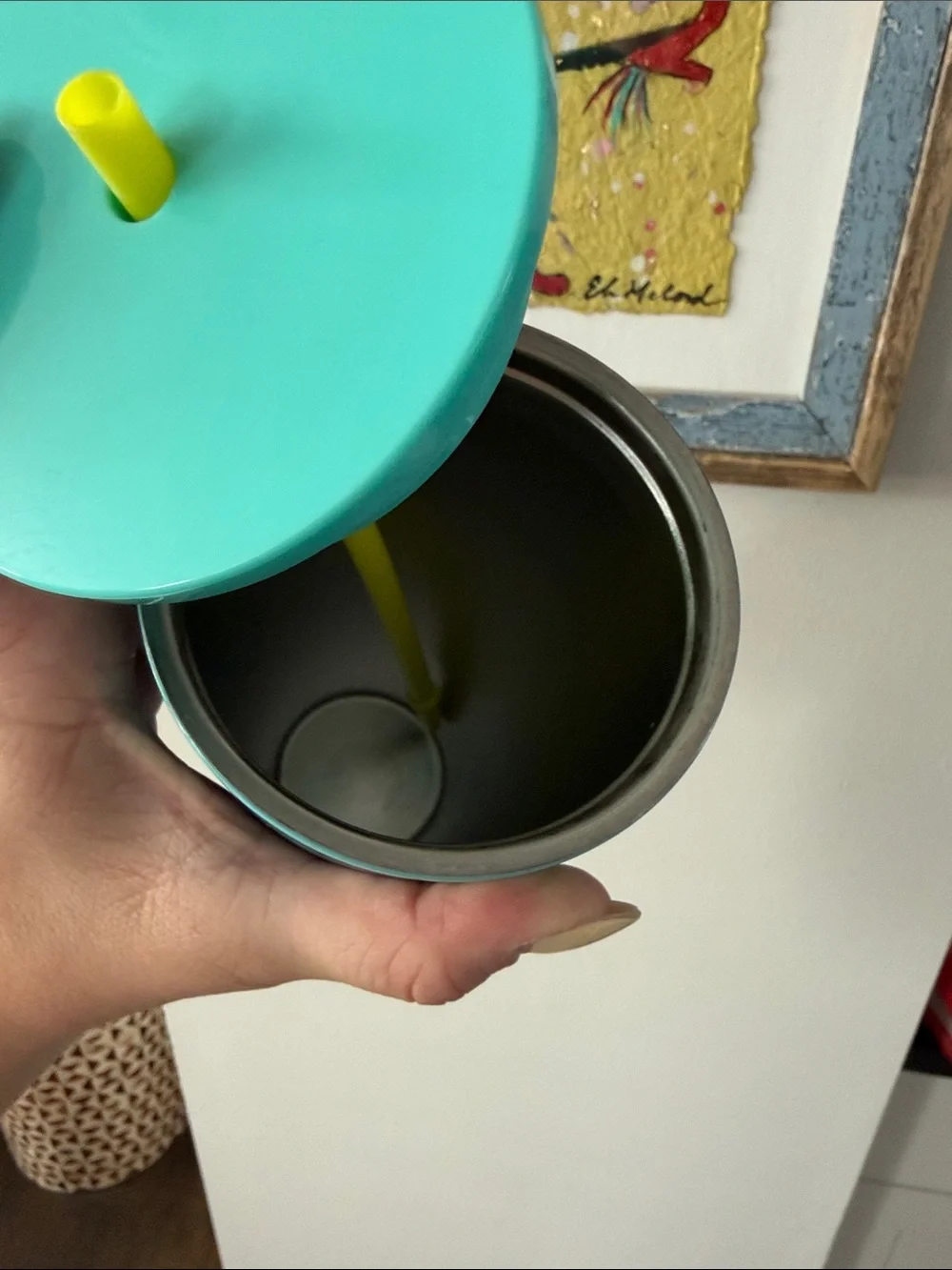 Starbucks Teal to Purple Ombre Stainless Tumbler with Yellow Straw - 2021